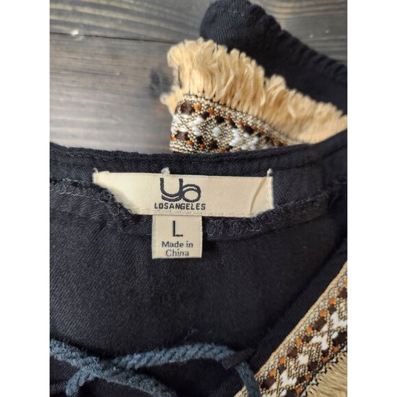 Ya Los Angeles Womens Long‎ Sleeve Black Tunic Sz LG - Picture 7 of 8